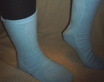 sky blue, warm fleece socks, boot socks, ski wear, winter socks
