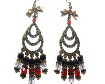 Crystal waterfall chandelier earring