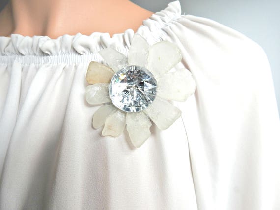 White brooch for women, a wonderful jewelry gift for her.