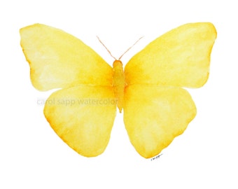 yellow butterfly painting archival print