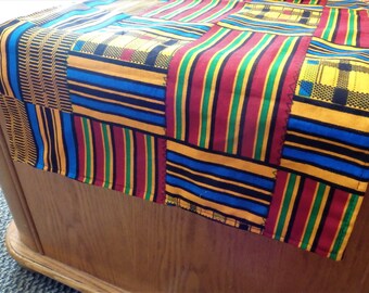 Kente Print Table Runner, African Table Cloth or Matching Luncheon Napkins - Choose Fabric & Items