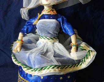 Eco-friendly, handmade Indian dance artist doll (Manipuri style)