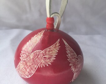 Handmade Christmas gourd ornament