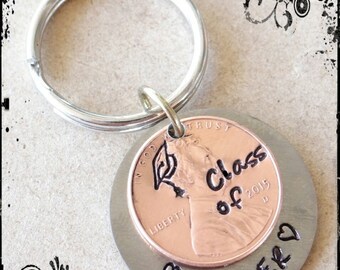 Custom Graduation Penny Keychain, Graduation keychain, penny keychain, class of 2017, graduate, graduation gift, graduation keychain, 2017