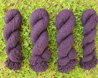 Eggplant Lambswool / Cotton Blend Recycled Yarn - 885 Yards (3-ply)