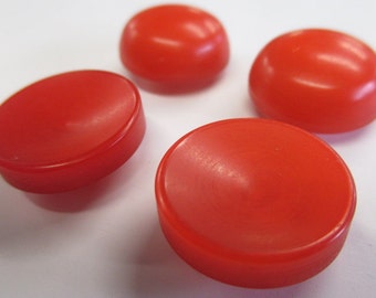4 Vintage Red Buttons - 2 Styles | Vintage Red Shank Buttons | Red Buttons | Irish Vintage Buttons | 17 mm Buttons | Shank Red Buttons