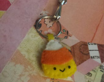 Candy Corn Felt Keychain