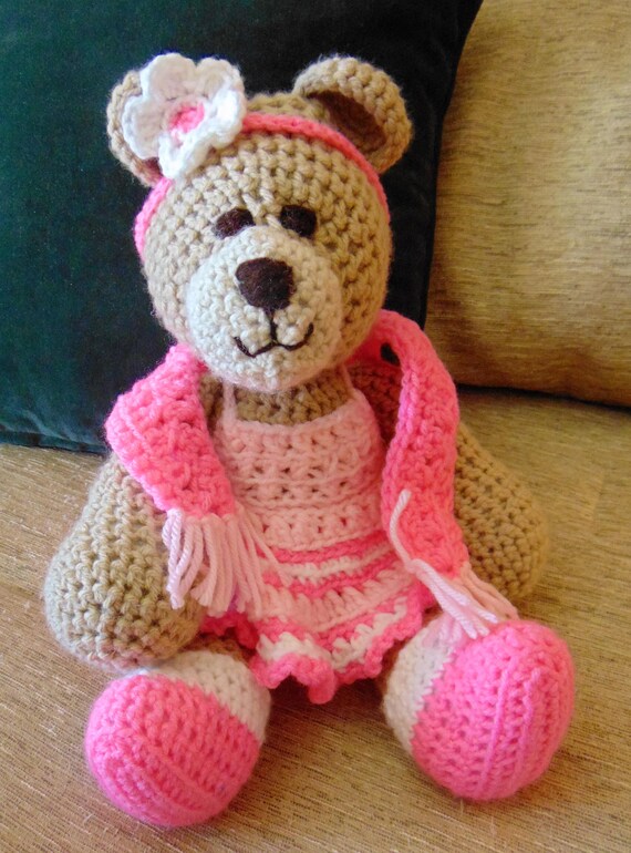 crocheted teddy bear