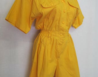 Cotton Romper Onesie Playsuit Jumpsuit Yellow Shorts
