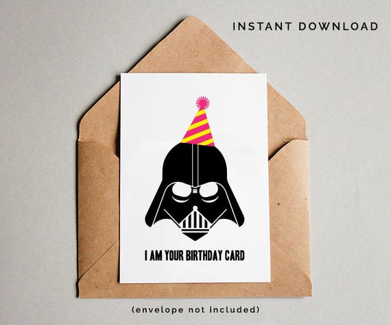 Star Wars Birthday Card Darth Vader Birthday Card Star Wars