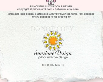 1257-17 Sunshine Logo, sun logo, business logo, sunshine business, beautiful sunshine, business branding, logo design, watermark logo