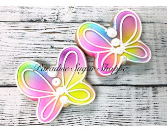 Colorful Butterfly Decorated Cookies - 1 Dozen