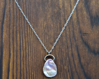 Unique Pink Keshi Pearl and Sterling Silver Necklace