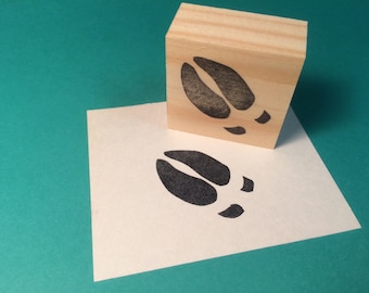 Hand carved rubber stamp - moose hoof print.