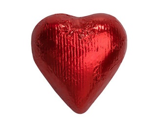 Sweetworks Hearts Solid Milk Chocolate Candy - Red - 1 LB Bag