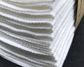 Cloth Wipes Family Wipes Zero Waste Reusable Cloth Wipes Cloth Baby Cloth Wipes Family Cloth Unpaper - Sets of 12 or 30 - All White