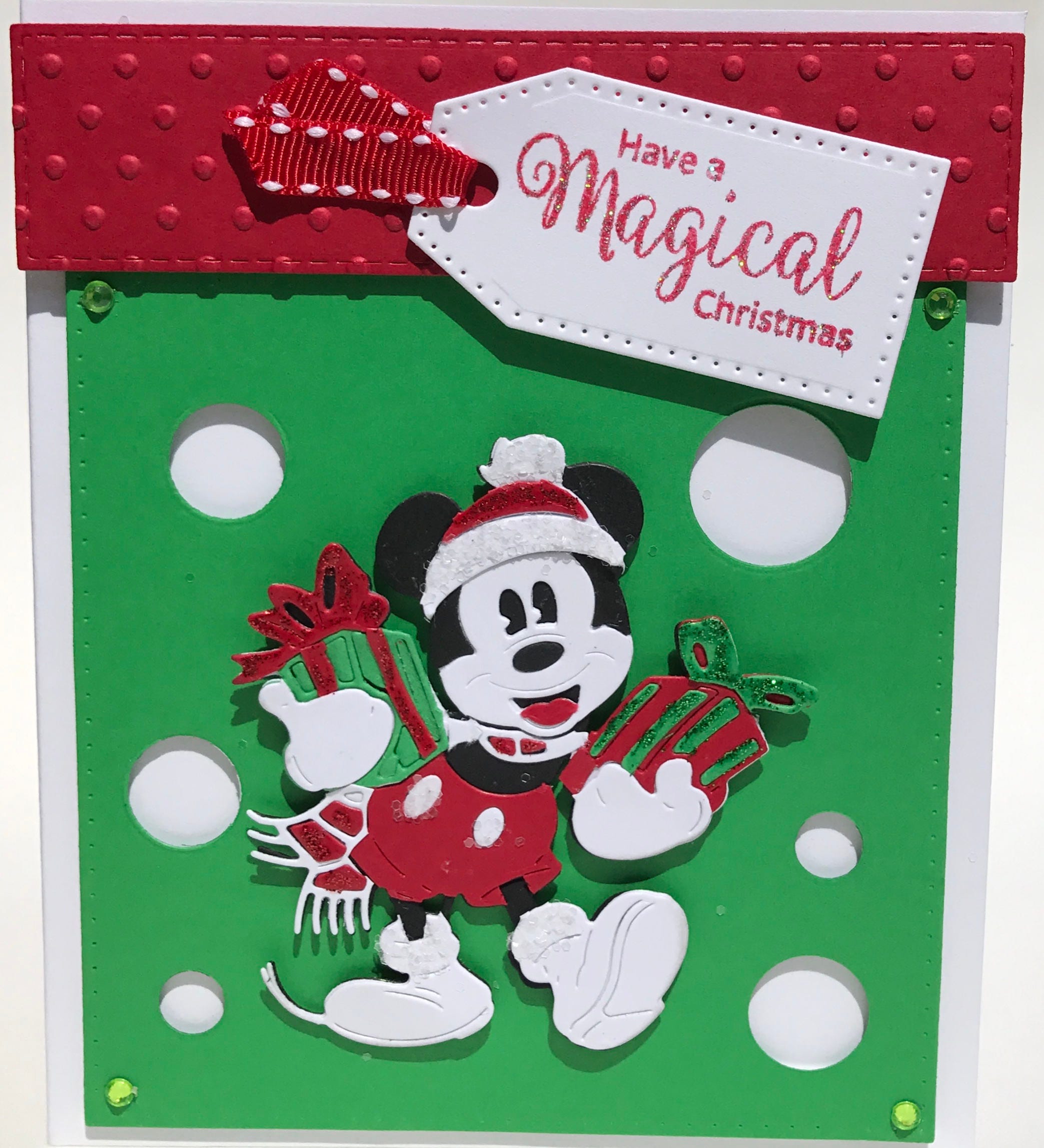 Unique 3D Mickey Mouse Christmas Card Hand Made Christmas