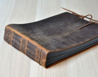 Hand made Personalized Photo Album Leather photo album,Custom Wedding guest book photo album
