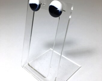 Porcelain Studs Dipped in Navy Glaze