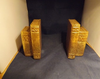 Gold Toned Book Shaped Bookends