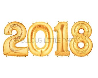 2018 Balloons Graduation Decoration HUGE 40" Numbers, Mylar Foil Helium Balloon, Senior Graduation Party, Gold Photo Props, Banner, Backdrop