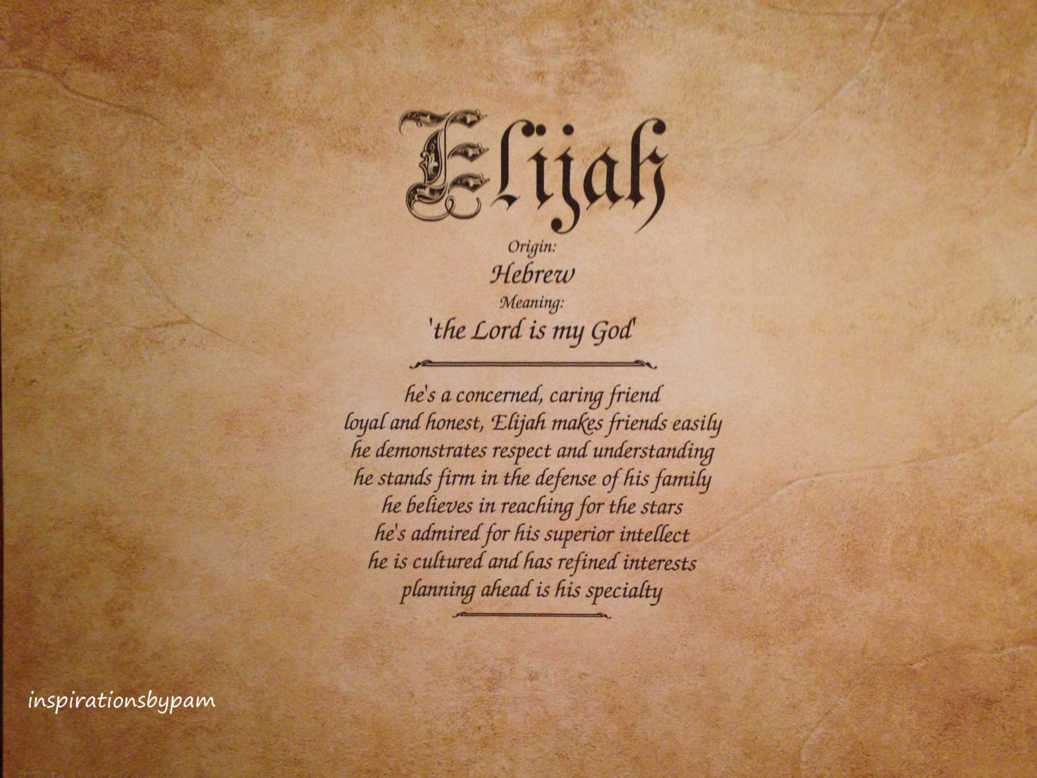 Elijah First Name Meaning Art Print-Name Meaning
