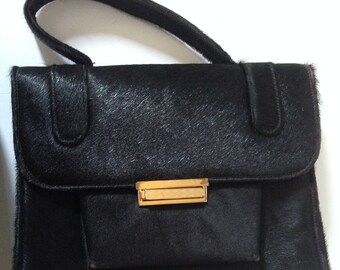 Black Cowhide Handbag