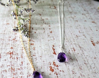 Amethyst pendant with chain