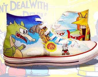 Custom Cuphead Converse Hi-Tops