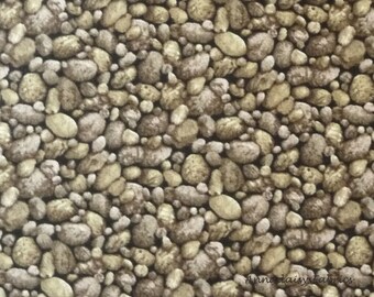Pebbles Fabric, Moda 15622 12 Modascapes Pebbles Taupe, River Rocks Landscape Fabric, Stones, Gravel Fabric, Landscape Quilt Fabric, Cotton