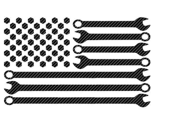 Mechanic tool flag U.S.A. America svg jpg png clipart design vector vinyl graphics cut files decal cricut silhouette