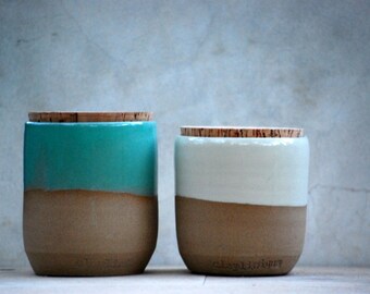 Stoneware jar - kitchen canisters - kitchen storage - stoneware jam jar - kitchen canister set - housewarming gift - storage kitchen