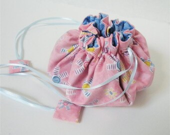Pink Pinwheel Fabric Posy Pouch