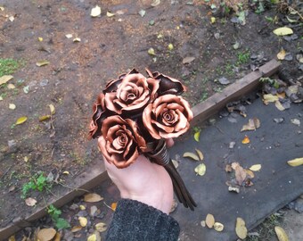 6th anniversary gift, iron anniversary, Bridal, Wedding bouquet, Metal bouquet, Bridal Bouquets, Wedding Flowers, Bridal Flowers, Rose