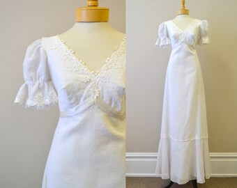 1970s-does-1930s White Swiss Dot Dress