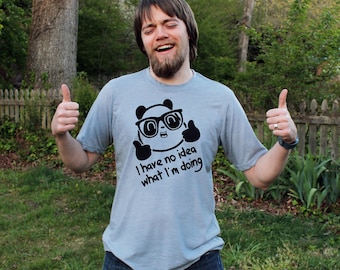 No Idea What I'm Doing Diego Nerdy Panda Stonewash Denim T Shirt