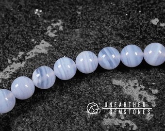 AAA Blue Lace Agate Bracelet - Gift for Mum, Blue Agate Bracelet, Blue Lace Agate Beads Bracelet, Women Bracelet