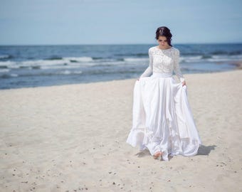Eirene - modest wedding dress / simple wedding dress / bridal separates / two piece wedding dress / winter wedding dress