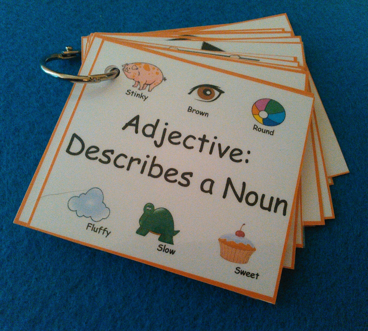 Adjective cards. Adjectives Flashcards. Montessori Grammar symbols.