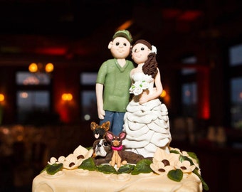 Bride and Groom Hunting Wedding Cake topper