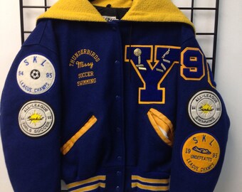 The Vintage Thunderbirds Missy Soccer Swimming Letterman Jacket