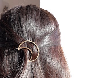 Moon Hair Clip, Gold Hair Clip, Boho Accessory, Boho Hair Accessory, Boho Hair Comb, Bohemian Hair Clip, Crescent Moon Hair Clip, Hair Pin