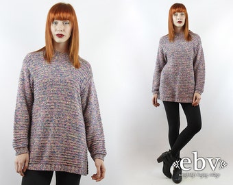 Vintage 90s Colorful Pink Oversized Sweater S M L Vintage Sweater Oversized Knit Vintage Jumper Vintage Pullover Pink Sweater Blue Sweater