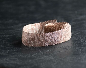 Titanium Tubular Mesh Ribbon. Mesh Wire. Titanium Mesh. Wire Lace . Silver. Dark Red. 1 mt. Ribbon Supplies- AC 003