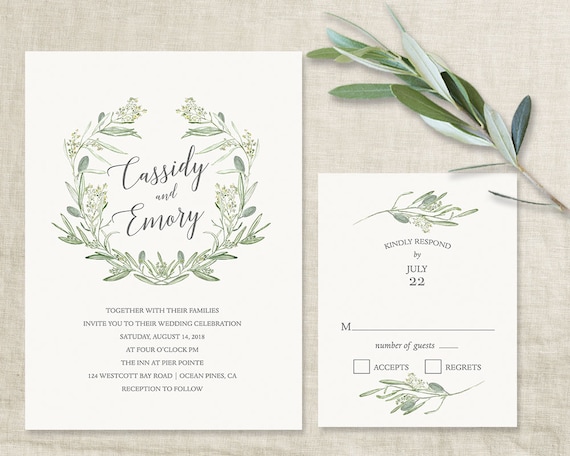 watercolor wedding invitation templates