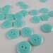 Plain Gloss Turquoise Buttons 15mm 24 pieces