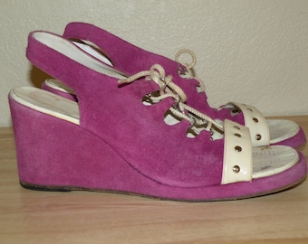 1970s Purple Wedges size 9/10