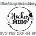 SVG, Hockey Mom Monogram Frame Design File Cutting File DXF, AI Commercial Personal Use