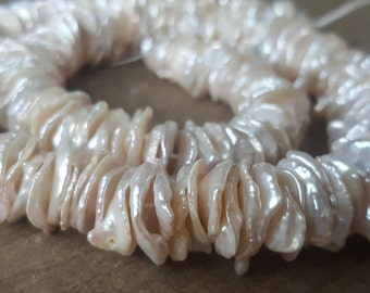Large Keishi Freshwater Pearl Beads, White, Ivory, 10-13mm, High Quality, 10 Pieces