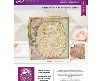 Die'sire Create a Card Lace Die + Emboss Metal Frame Set - Scenic Village